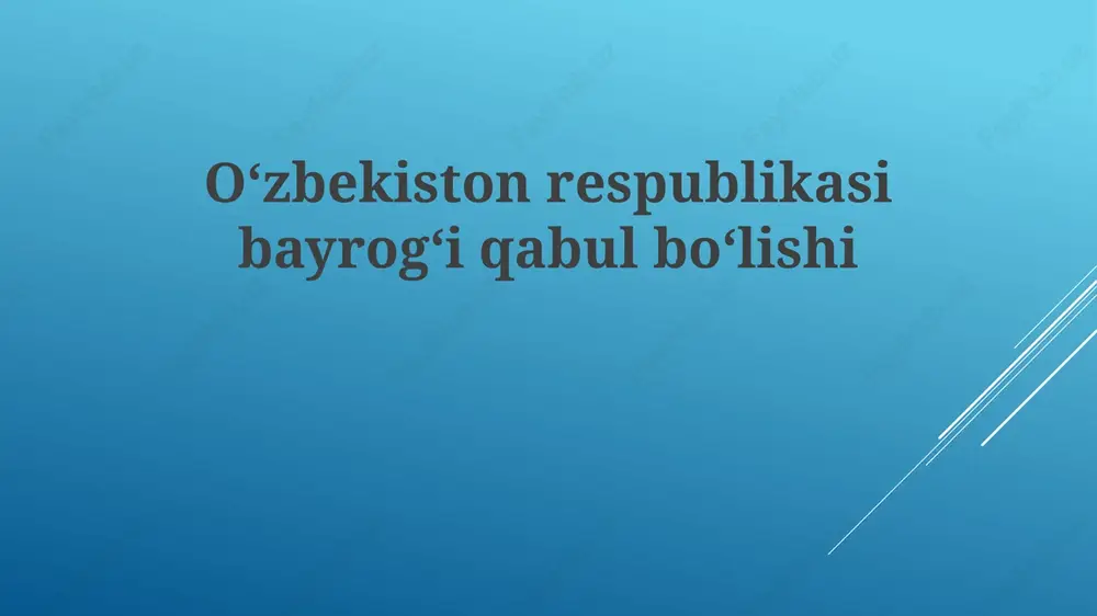 o‘zbekiston respublikasi bayrog‘i — PPTX