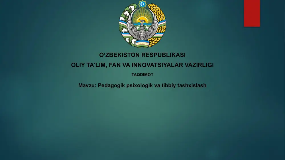 pedagogik, psixologik va tibbiy diagnostika — PPTX