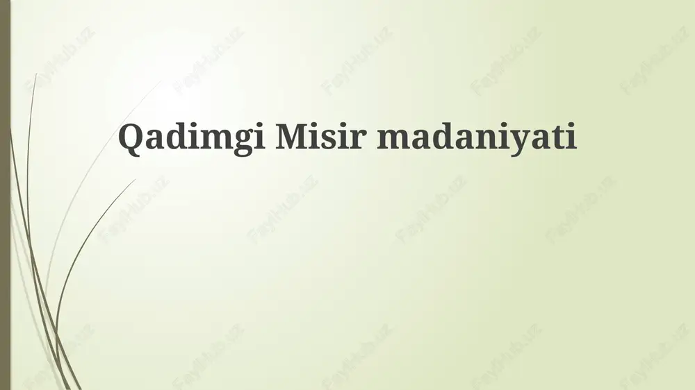 qadimgi misir madaniyati — PPTX