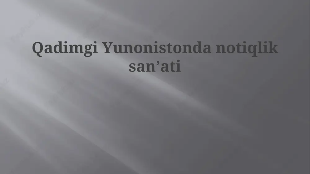 qadimgi yunonistonda ritorika — PPTX