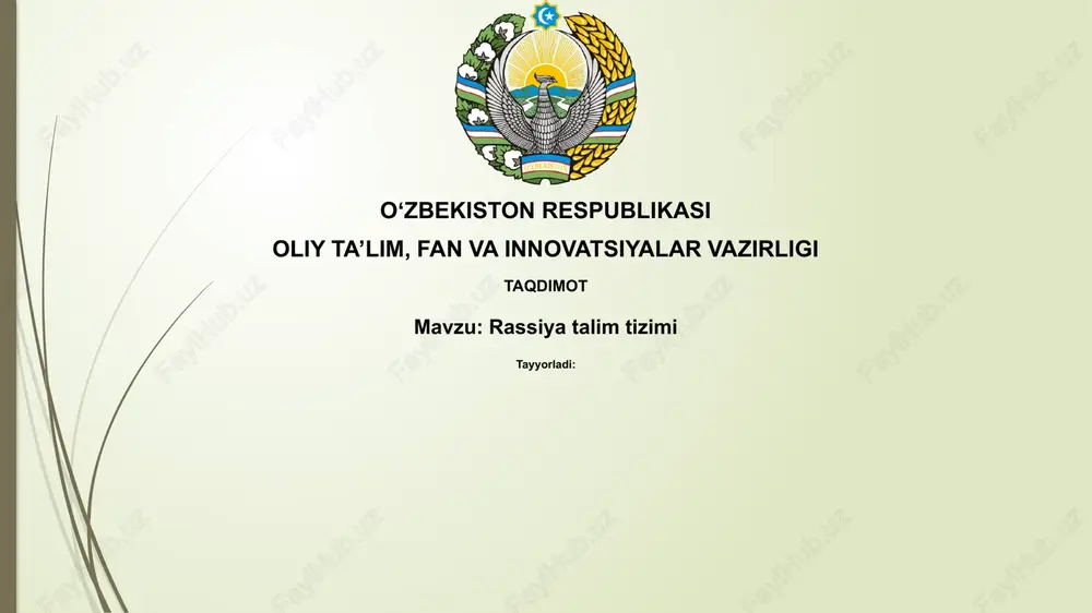 rossiya ta'lim tizimi — PPTX