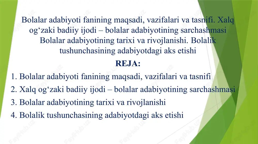 bolalar adabiyoti — PPTX