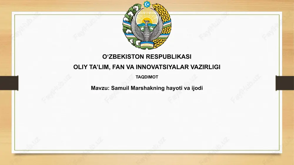 samuil marshakning hayoti va ijodi — PPTX