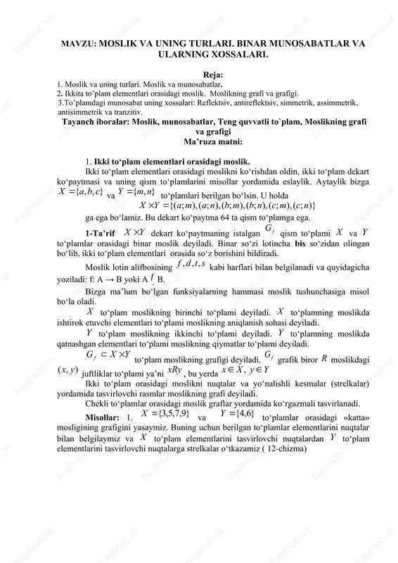 moslik va uning turlari — DOCX