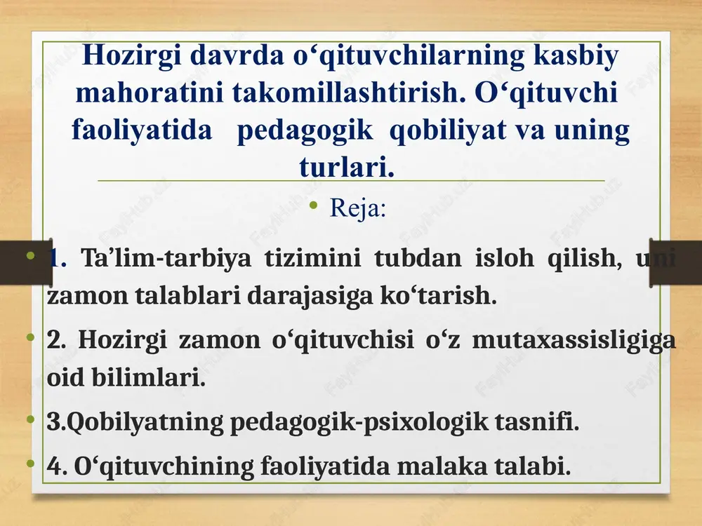 ta'lim-tarbiya tizimi — PPT