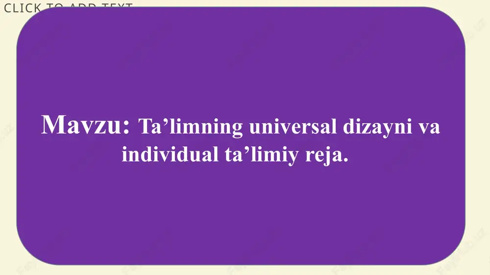 ta’limning universal dizayni va individual ta’limiy reja — PPTX