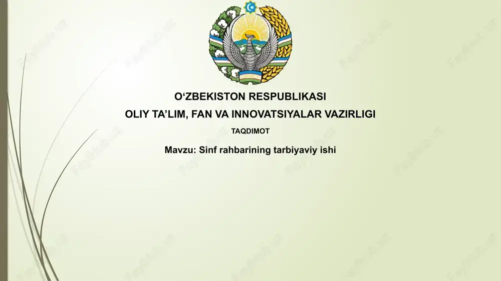 sinfrahbariningtarbiyaviyishi — PPTX