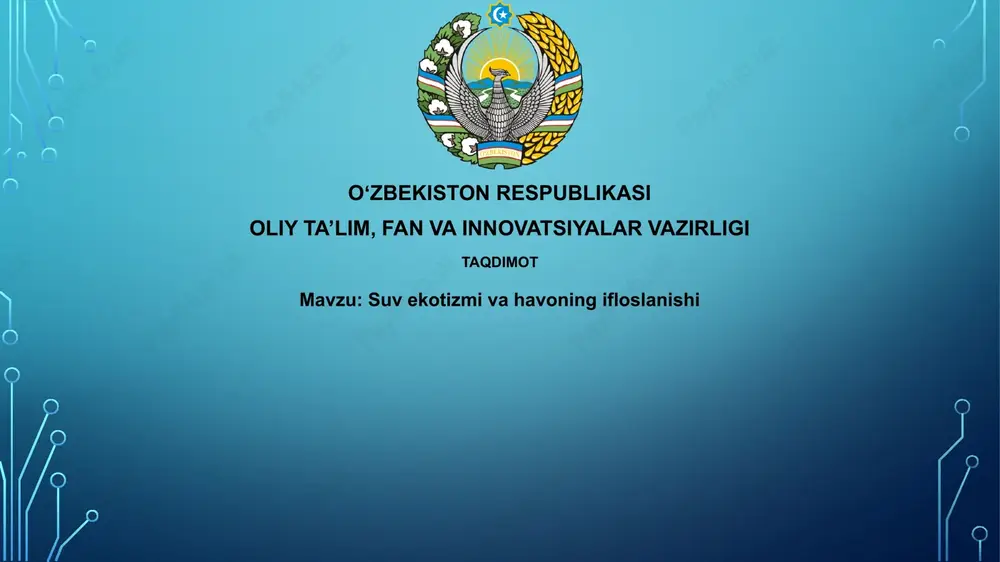 suv ekoturizmi va havo ifloslanishi — PPTX