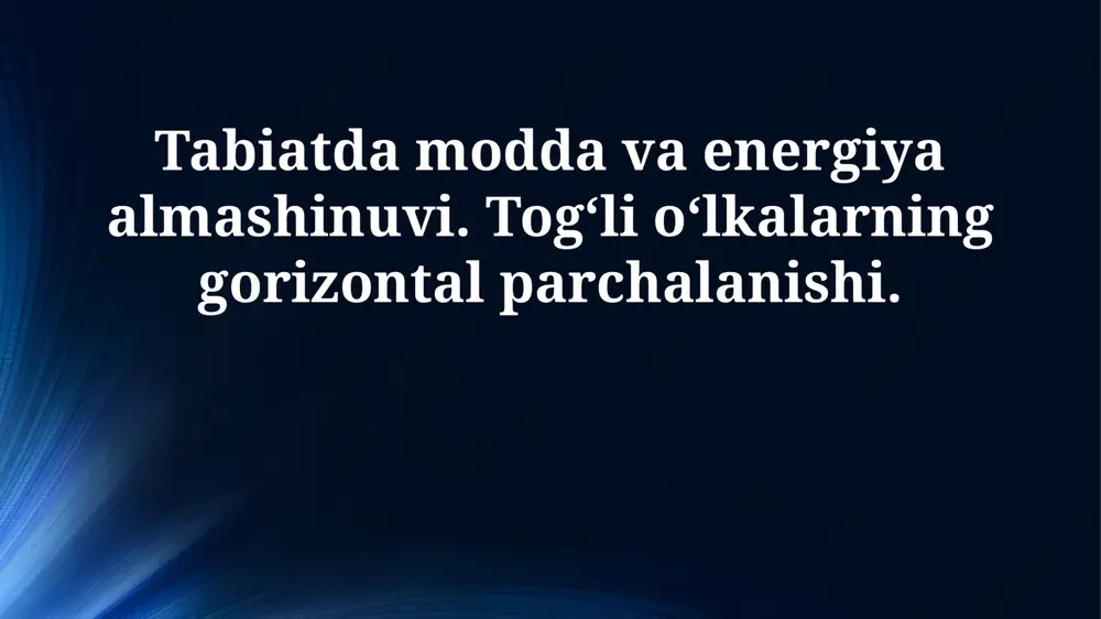 tabiatda modda va energiya almashinuvi — PPTX