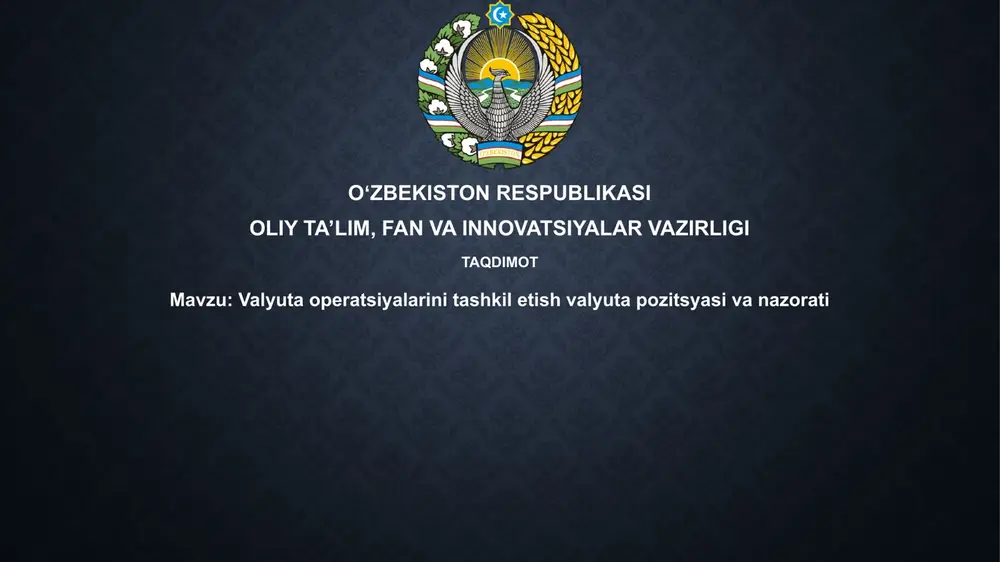 valyuta operatsiyalari — PPTX