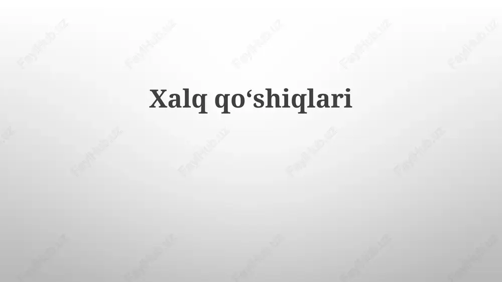 xalq qo'shiqlari — PPTX