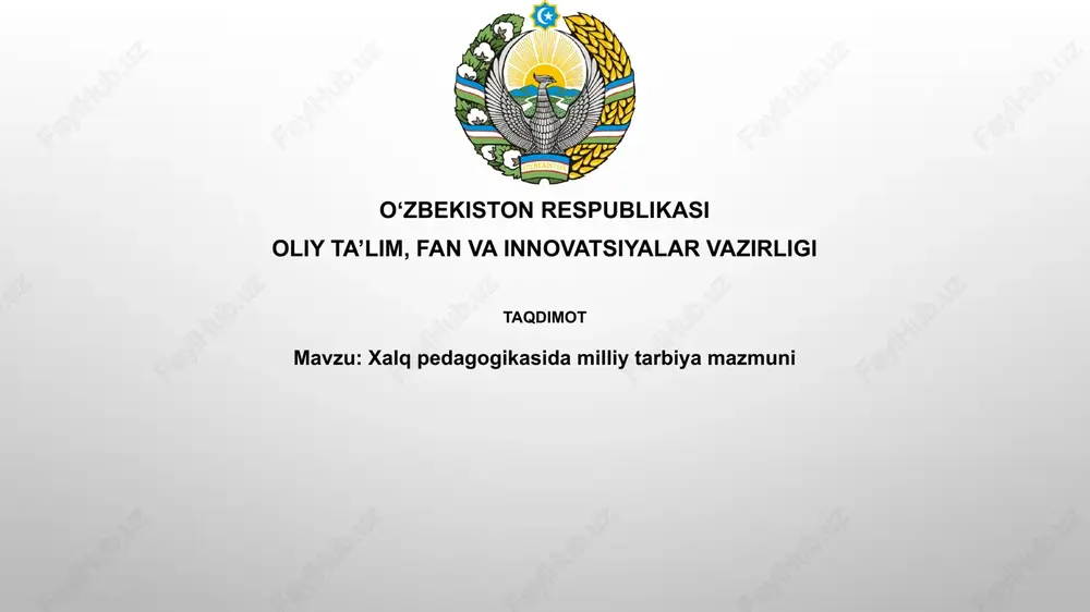 xalqpedagogikasidamilliytarbiya — PPTX