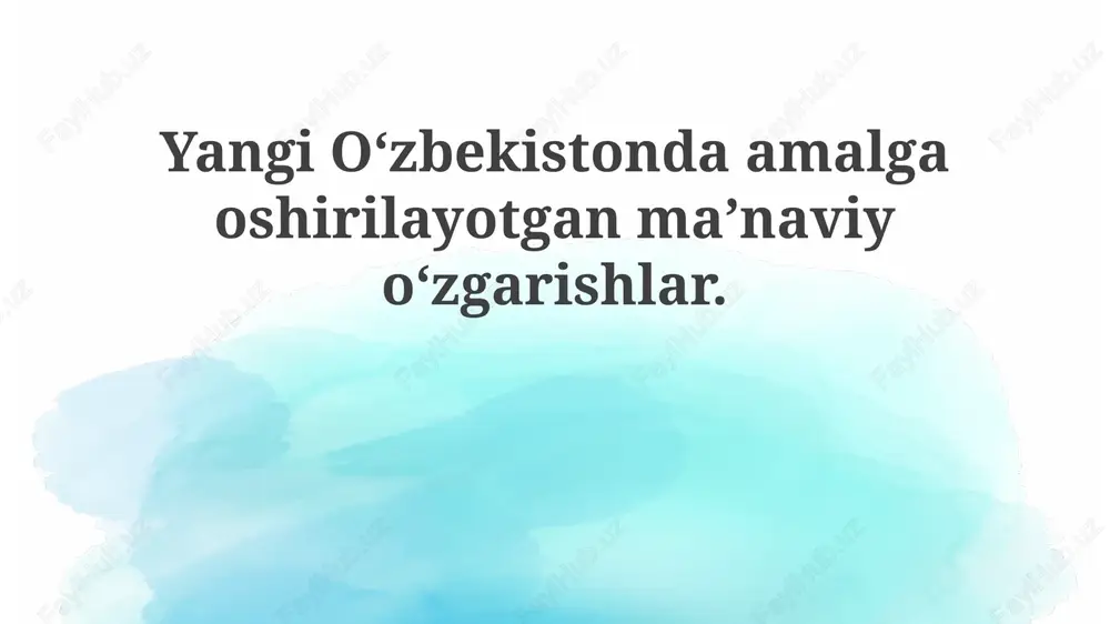 ma'naviy yangilanish — PPTX