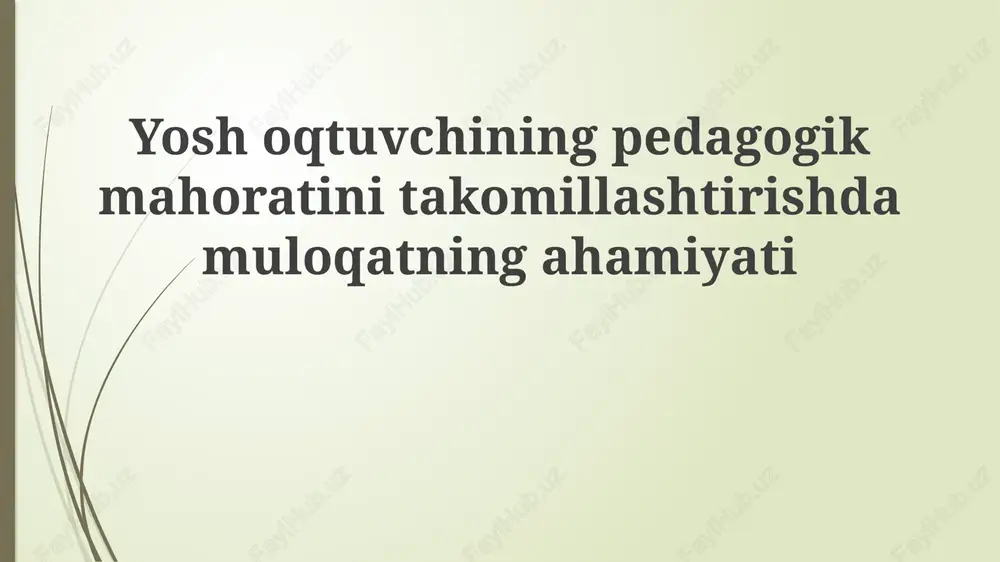 muloqotning pedagogik mahorati — PPTX