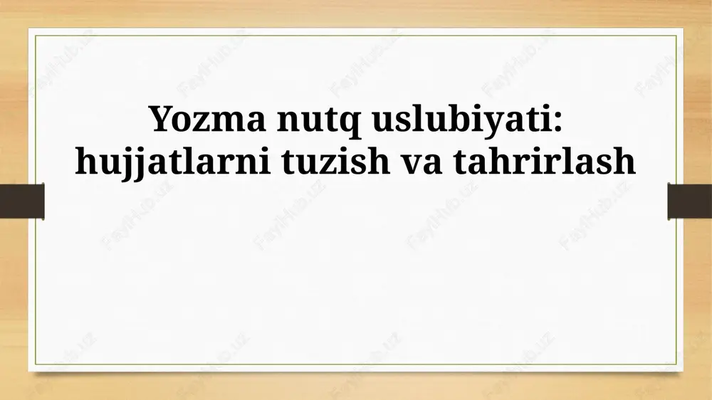 yozma nutq stilistikasi — PPTX
