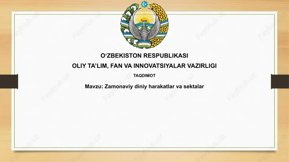 zamonaviydiniyharakatlarvasektalar — PPTX