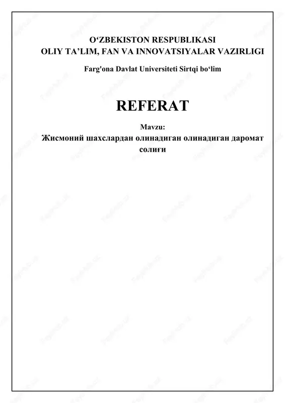 jismoniy shaxslardan olinadigan daromad solig'i — DOCX
