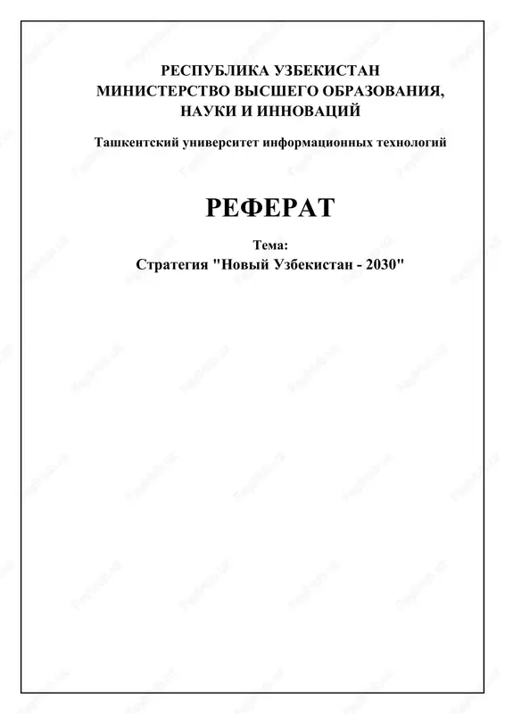 strategiya "noviy uzbekistan - 2030" — DOCX