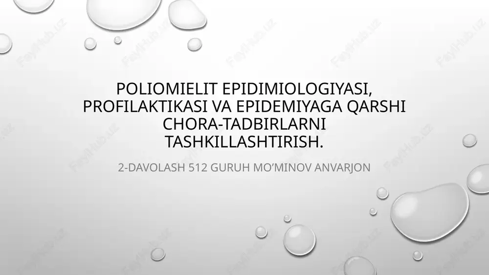 poliomielit profilaktikasi va epidemiologiyasi — PPTX