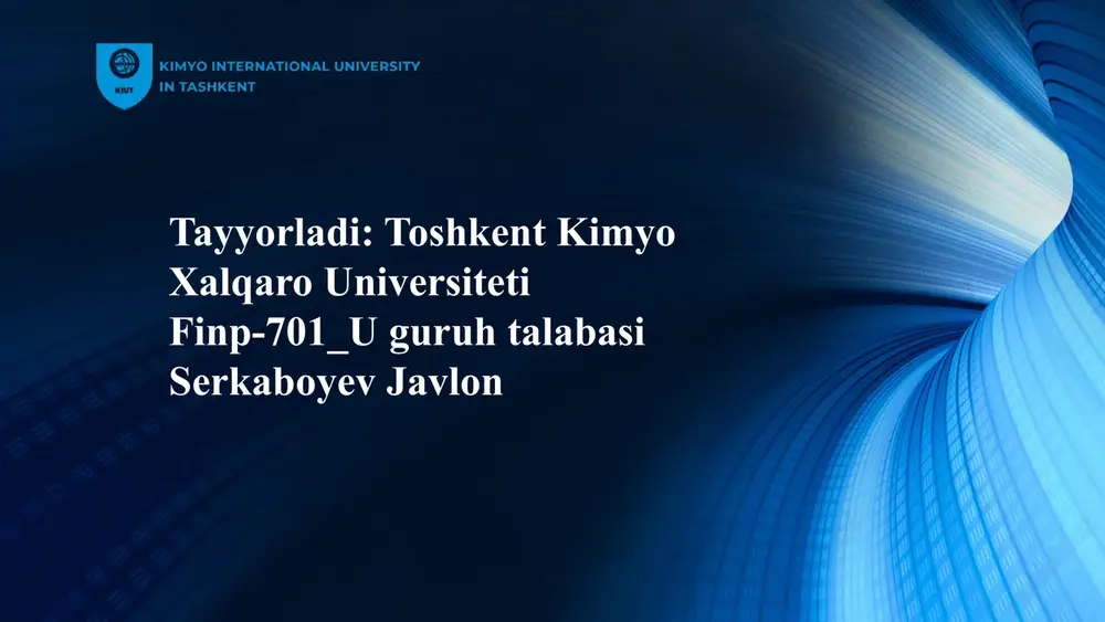 kimyo international university — PPTX