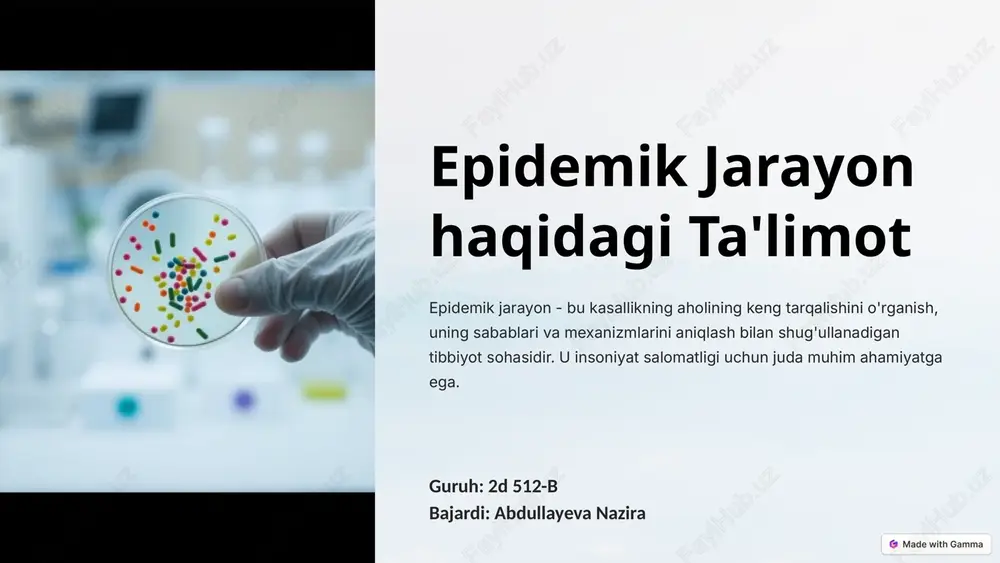 epidemik jarayon haqidagi ta'limot — PPTX