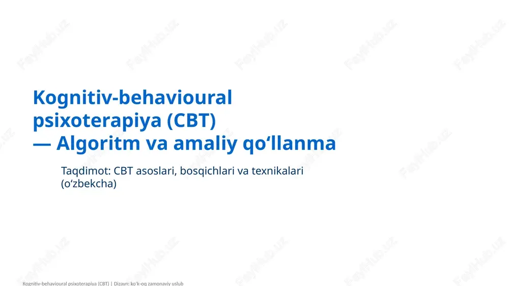 kognitiv‑behavioural psixoterapiya (cbt) — PPTX