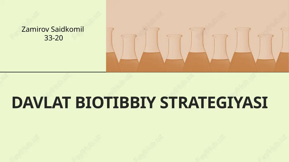 davlat biotibbiy strategiyasi — PPTX
