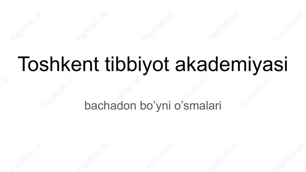 toshkent tibbiyot akademiyasi — PPTX