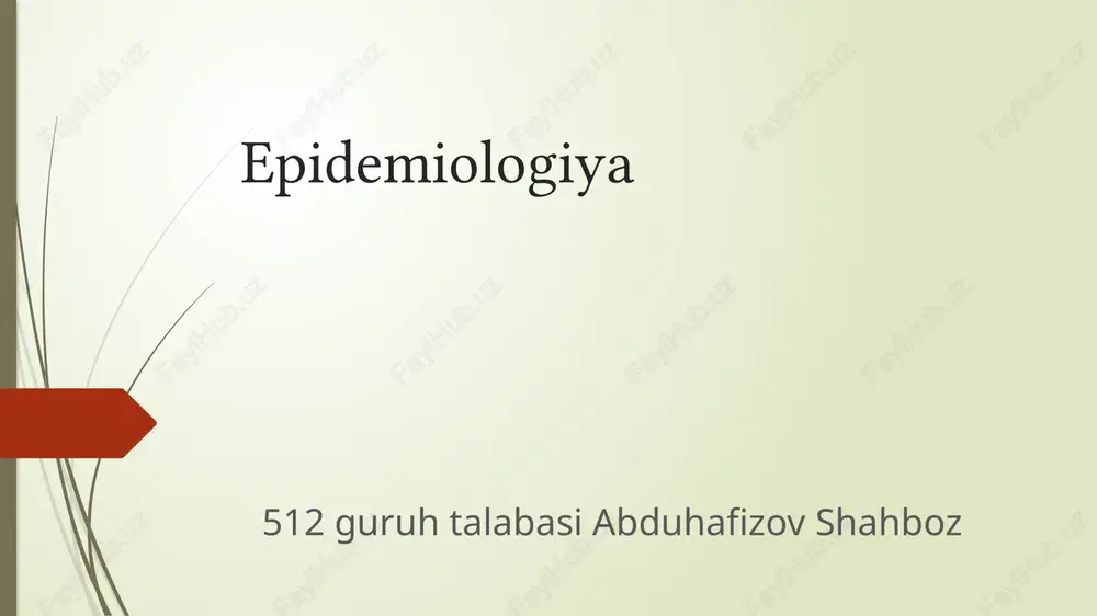 epidemiologiya — PPTX