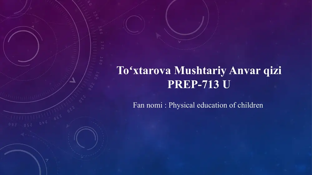 physical education of children — PPTX