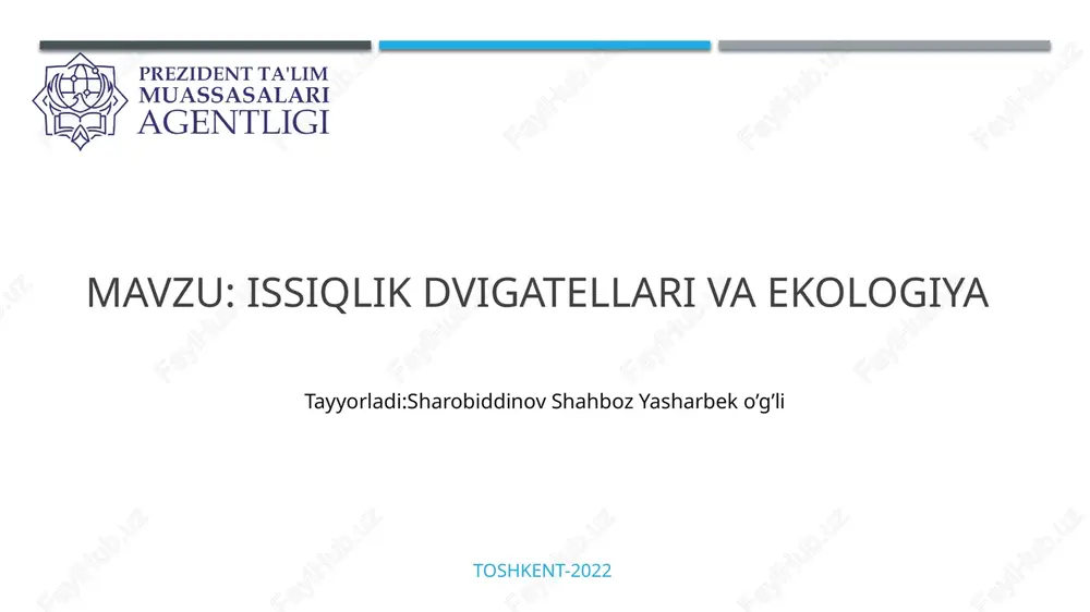issiqlik dvigatellari va ekologiya — PPTX