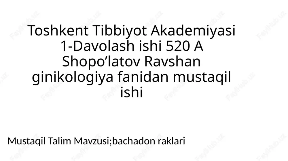 endometriy sarkomani — PPTX