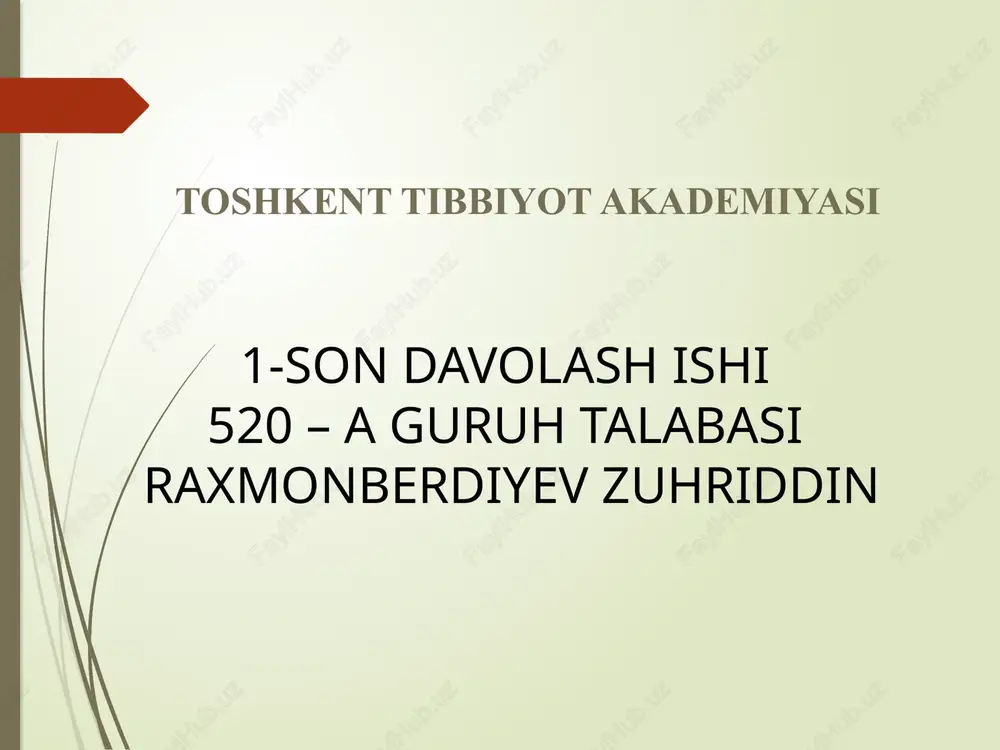 son davolash ishi520 – a guruh talabasi — PPTX