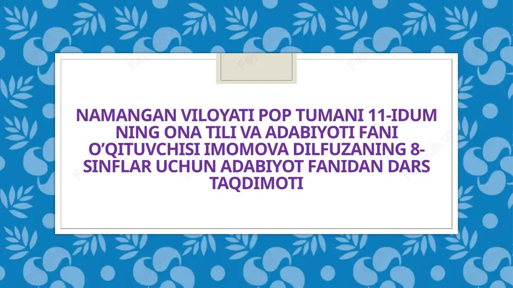 to‘ra sulaymon — PPTX