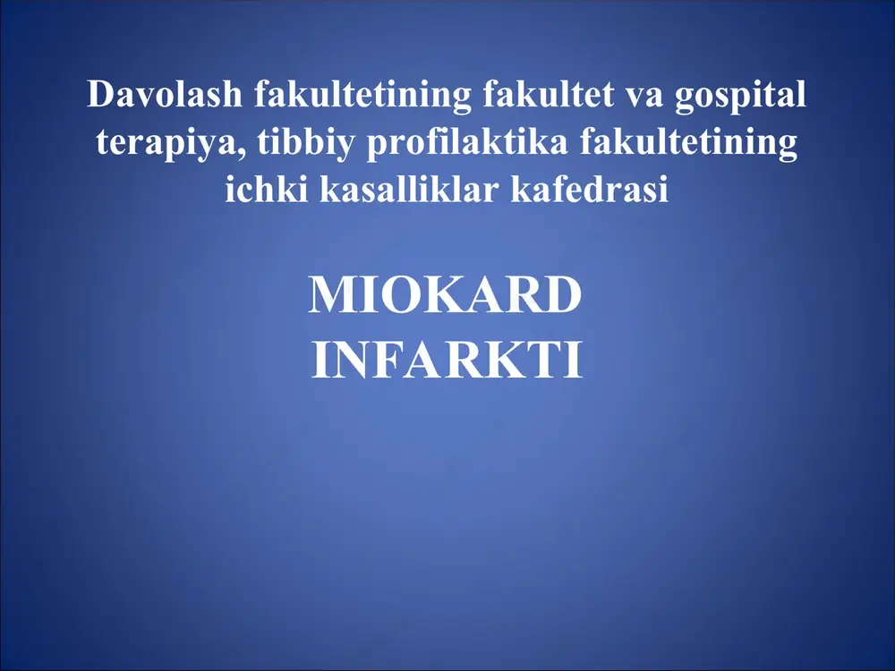 miokard infarkti — PPT