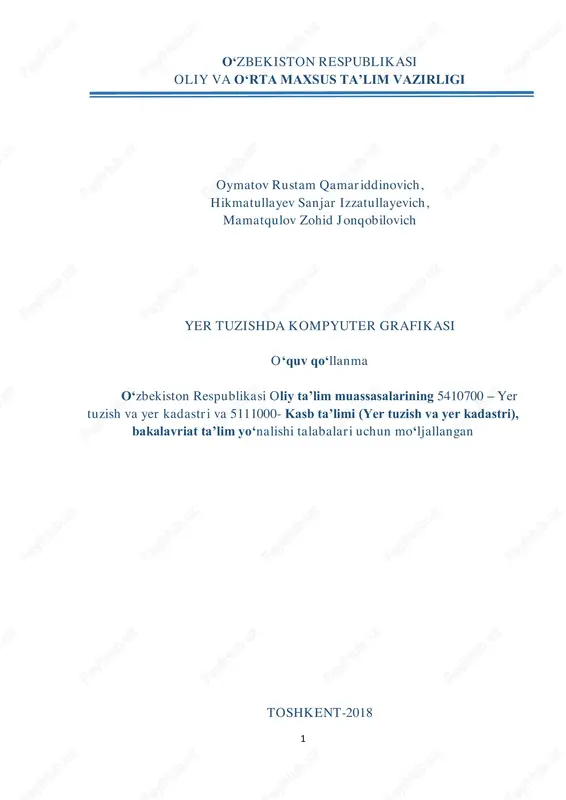 yer tuzishda kompyuter grafikasi — PDF