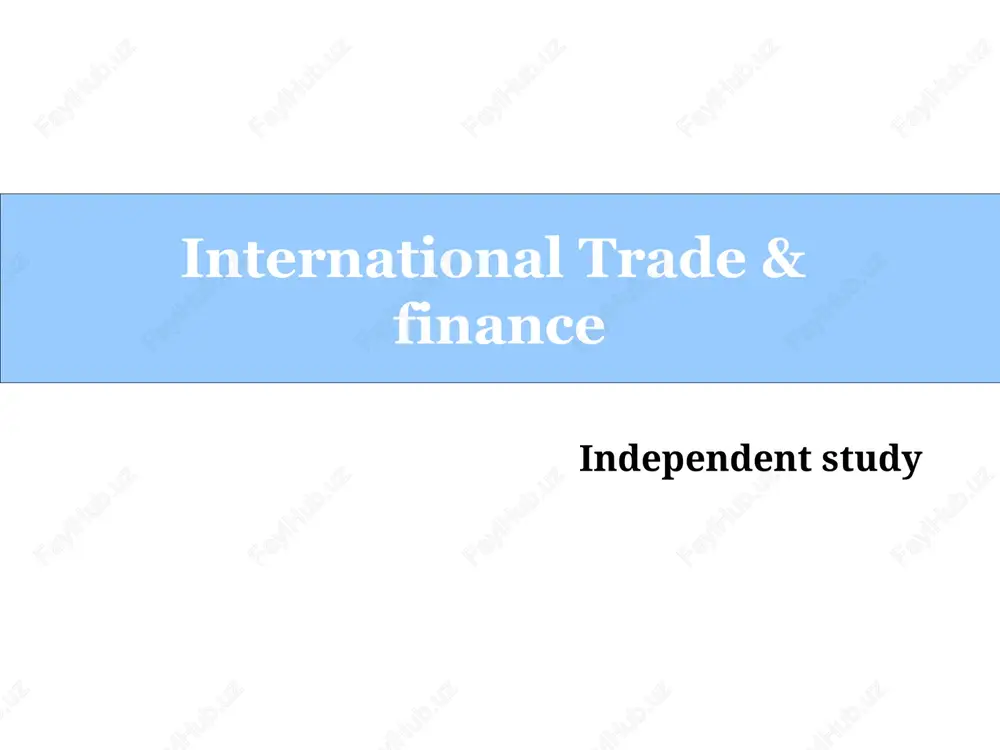 international trade & finance — PPT