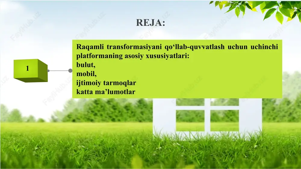 raqamli transformatsiya platformasi — PPTX