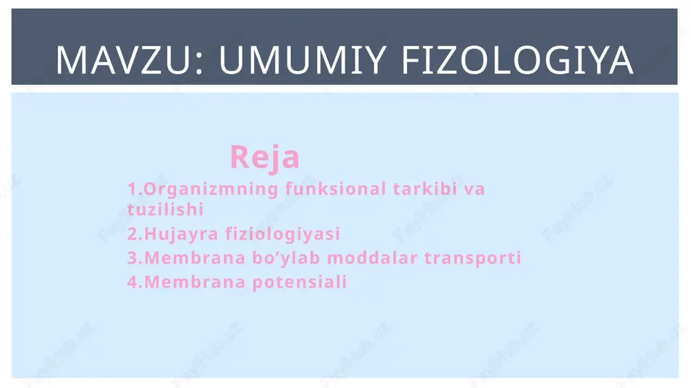 umumiy fizologiya — PPTX