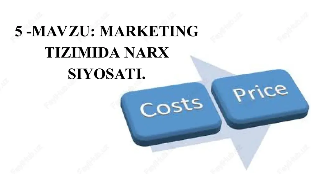 marketing tizimida narx siyosati — PPT