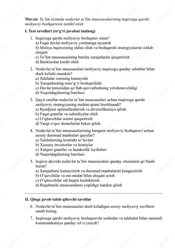 ta’lim tizimi nodavlat ta’lim — PDF
