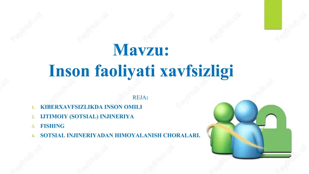 inson faoliyati xavfsizligi — DOCX