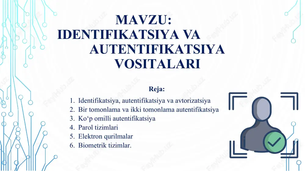 autentifikatsiya vositalari — DOCX