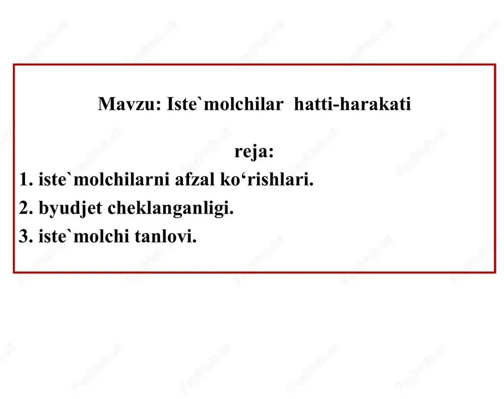 iste`molchilar hatti-harakati — PPT