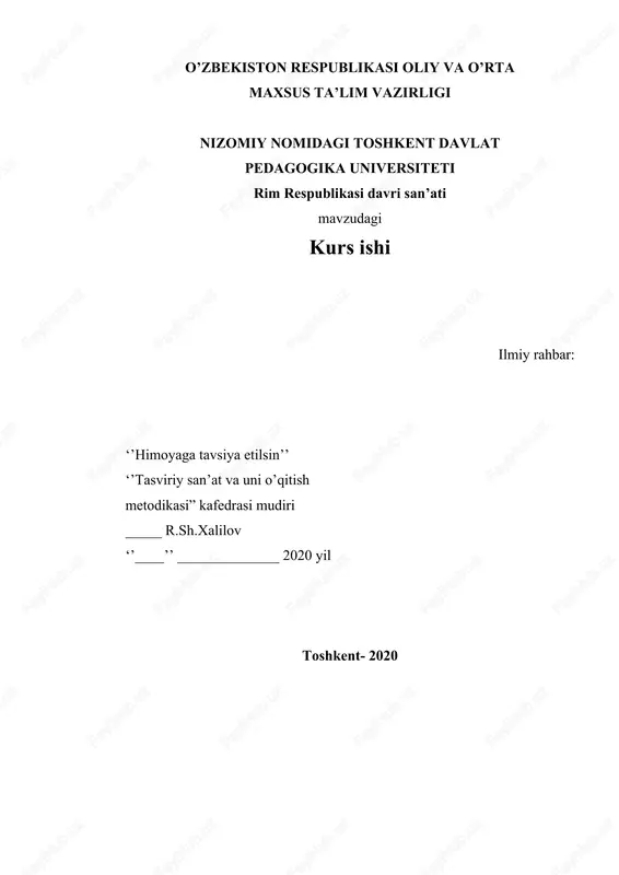 rim respublikasi davri san'ati — DOCX