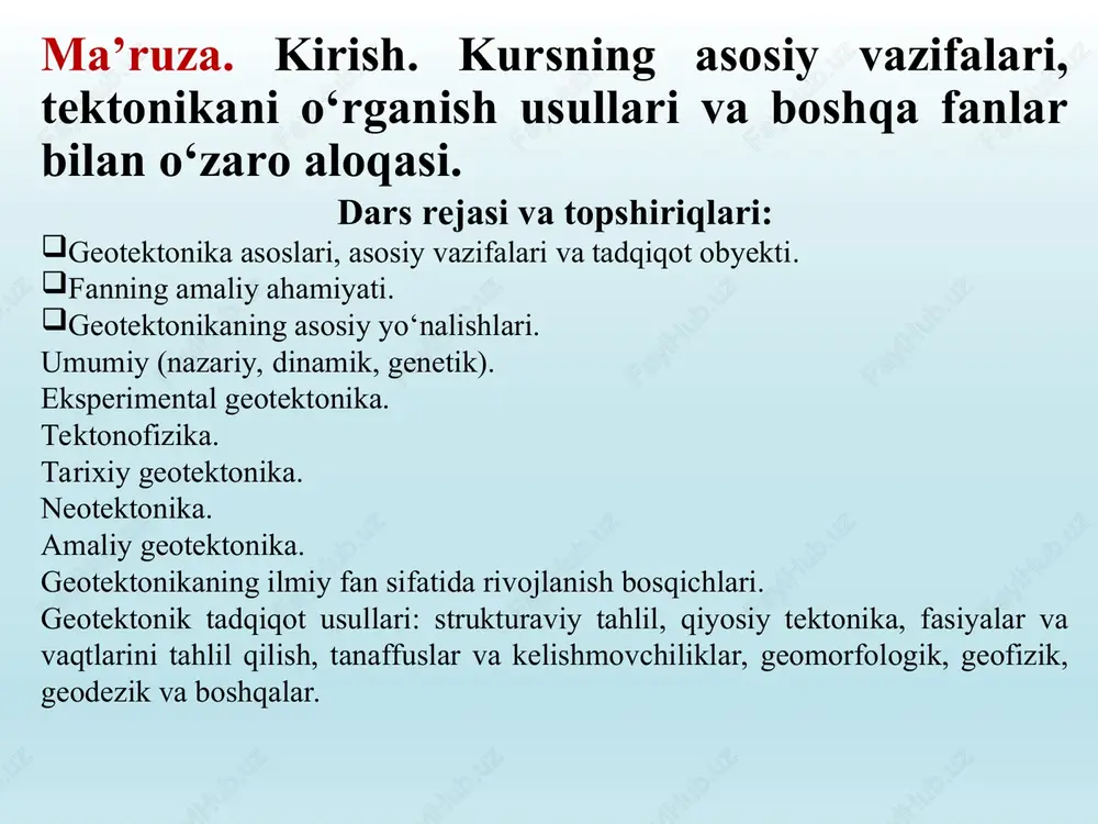 geotektonika asoslari — PPT