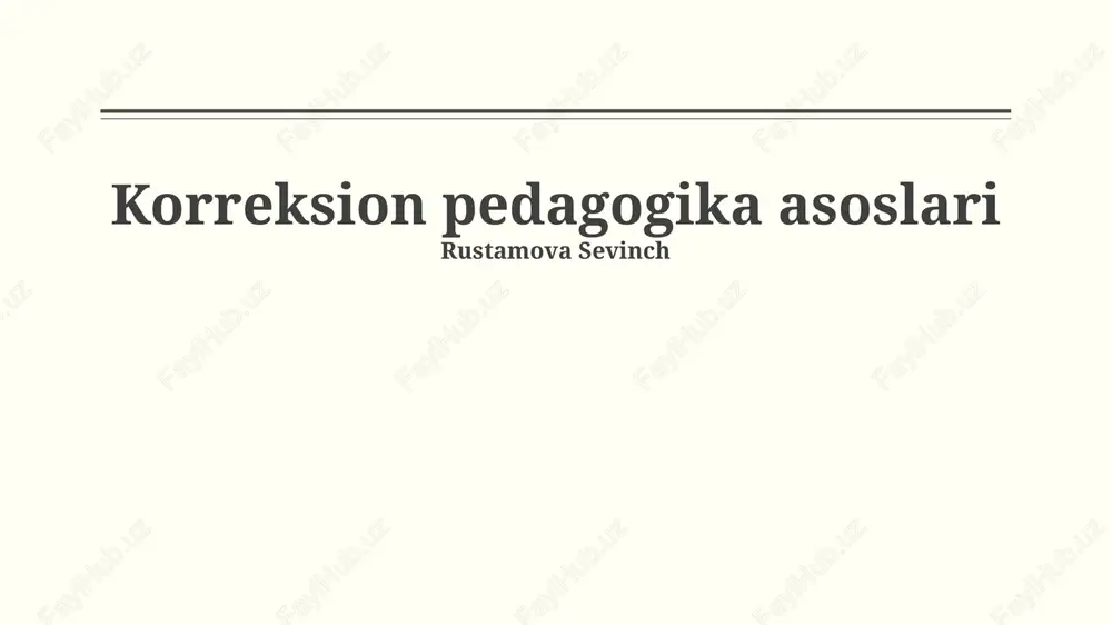 axloq tuzatish pedagogikasi — PPTX