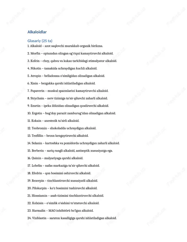 alkaloidlar — DOCX