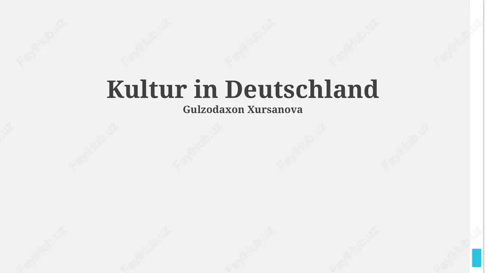 kultur in deutschland — PPTX