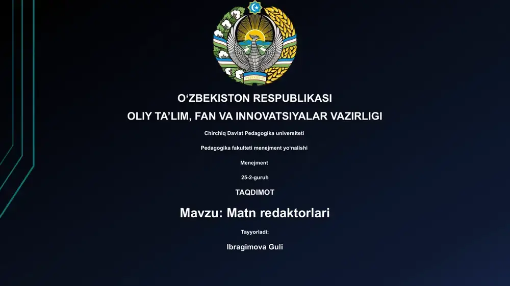 matn redaktorlari — PPTX